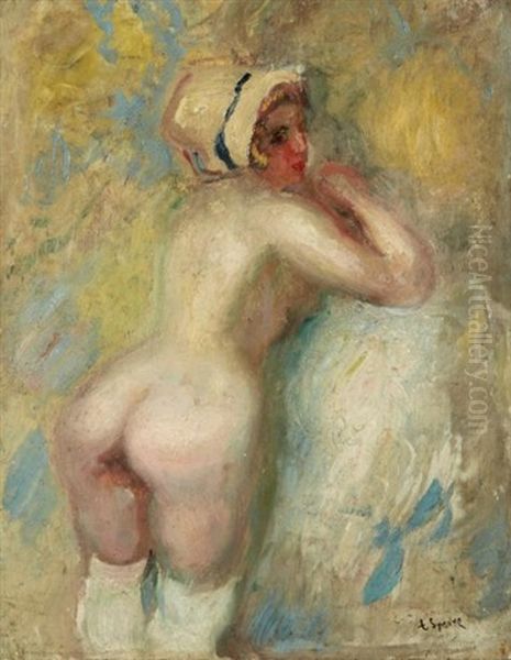 Femme Aux Bas Blancs Oil Painting by Tancrede Synave