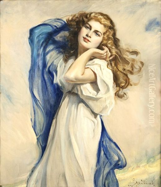 Like An Angel Oil Painting by Boleslaw Von Szankowski