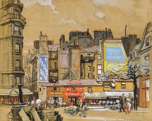 Paris, Place St. Andre Des Arts Oil Painting by Andar Szekely von Doba