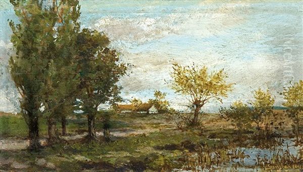 Country Landscape Oil Painting by Stanislaw Szembeck