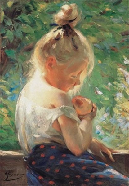 Kislany (little Girl) Oil Painting by Fueloep Szenes