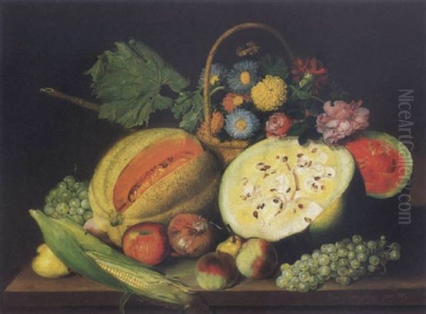 Csendelet (still Life) Oil Painting by Janos Szentgyoergyi