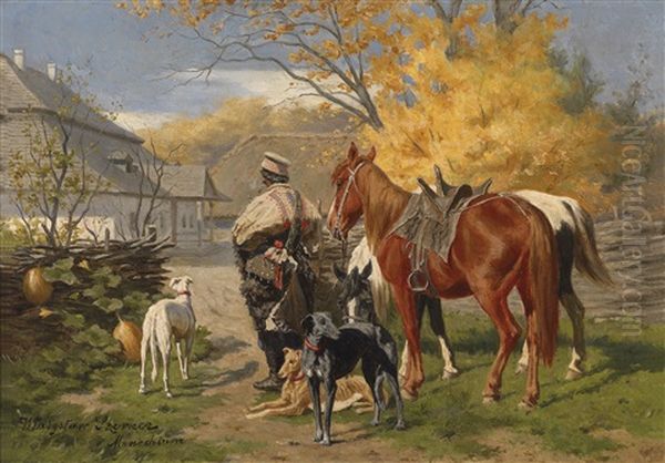 Aufbruch Zur Jagd Oil Painting by Wladislaw Karol Szerner