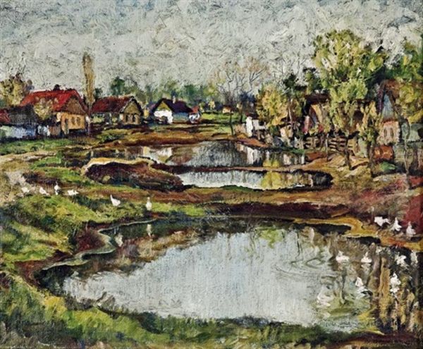 Falureszlet Oil Painting by Istvan Szilagyi