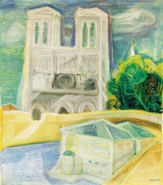 A Parizsi Notre Dame (notre Dame Of Paris) Oil Painting by Gyoergy Szin