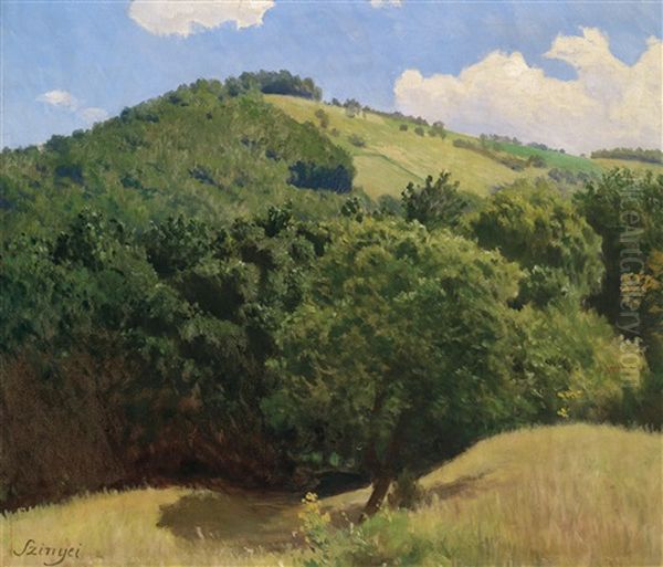 Hugellandschaft Oil Painting by Pal Szinyei Merse