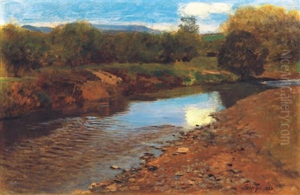 Patakpart - Streamside Oil Painting by Pal Szinyei Merse