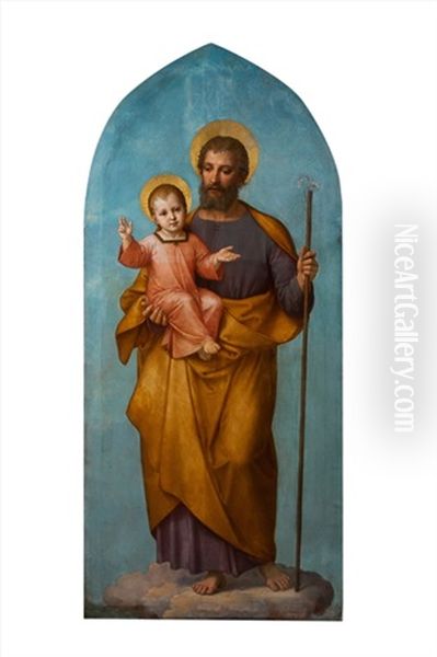 St. Christopher Oil Painting by Francesco Szoldaticz