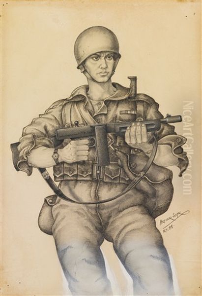 Self-portrait In Army Uniform by Arthur Szyk