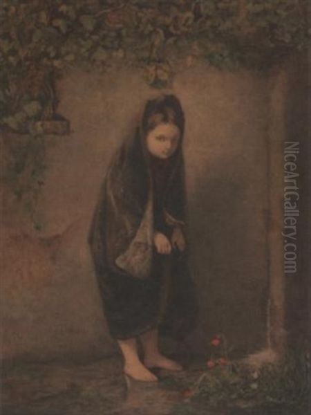 Barefoot Girl Oil Painting by Jacob Taanmann