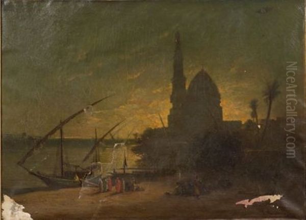 On The Nile Oil Painting by Francois Germain Leopold Tabar(t)