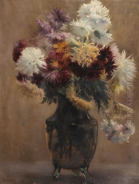 Bouquet De Dalhias Oil Painting by Emile Tabary