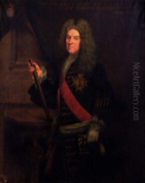 Portrait D'andre De Gaudechart Comte D'essuile, Lieutenant General Des Armees Du Roi Oil Painting by Emile Tabary