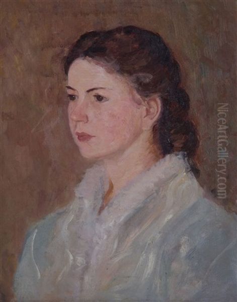 Portrait Of Mabel Brown Oil Painting by Augustus Vincent Tack