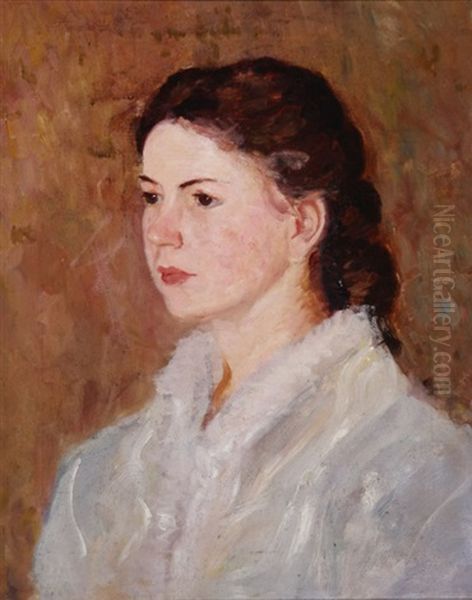 Portrait Of Mabel Brown Oil Painting by Augustus Vincent Tack