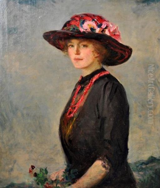 Portrait Of A Woman Oil Painting by Augustus Vincent Tack