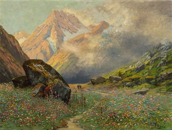 Pejzaz Alpejski Oil Painting by Karl Hans Taeger