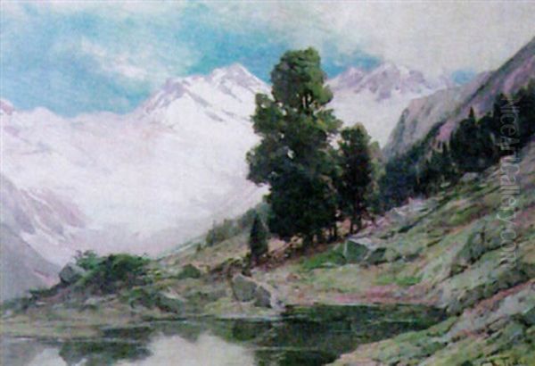 Landschaft (zillerthal?) Oil Painting by Karl Hans Taeger