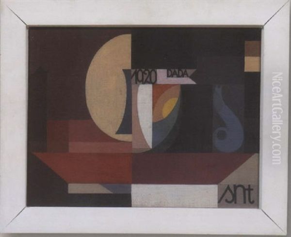 Composition Dada (tete Au Plat) Oil Painting by Sophie Taeuber-Arp