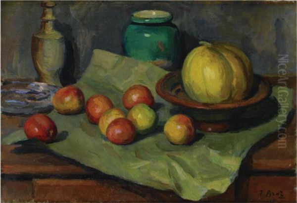 Still Life With Apples And Pumpkin Oil Painting by Osip Emmanuelovich Braz