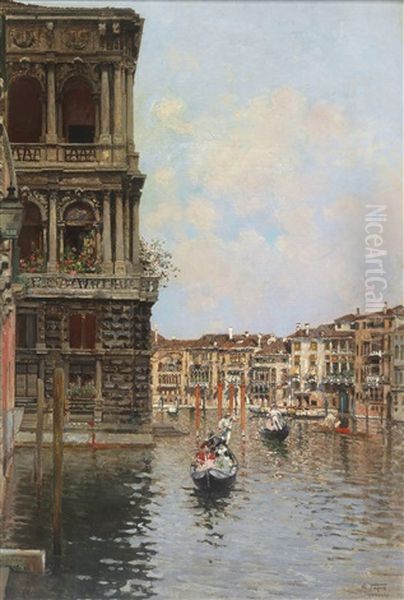 Canal Grande Oil Painting by Raffaele Tafuri