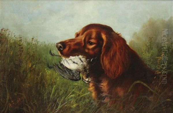 Retriever Oil Painting by Arthur Fitzwilliam Tait