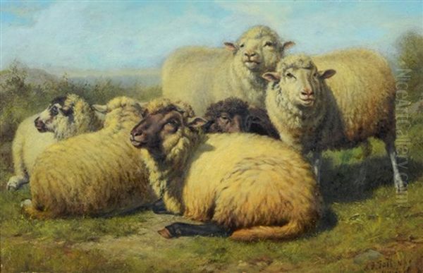 Resting Sheep Oil Painting by Arthur Fitzwilliam Tait