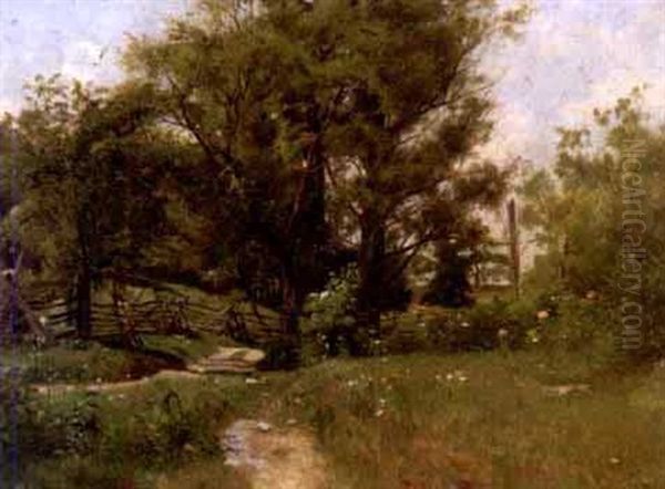 Summer Landscape With Fence Oil Painting by John Robinson Tait