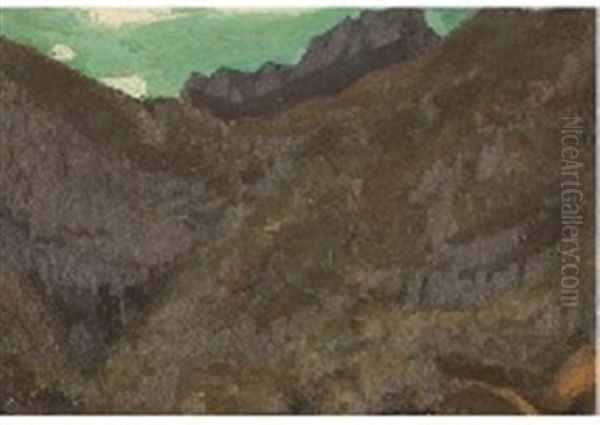 Mt. Myogi Oil Painting by Fujishima Takeji