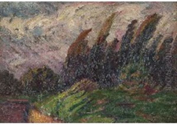 Italian Landscape(storm) Oil Painting by Fujishima Takeji