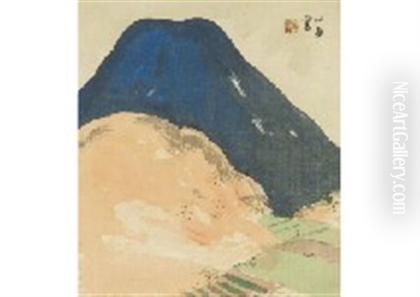 Summer Mt. Fuji Oil Painting by Seiho Takeuchi