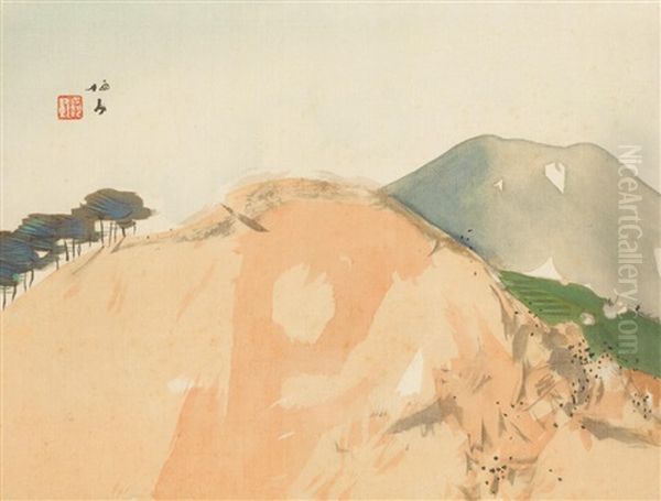 Mountain Landscape Oil Painting by Seiho Takeuchi