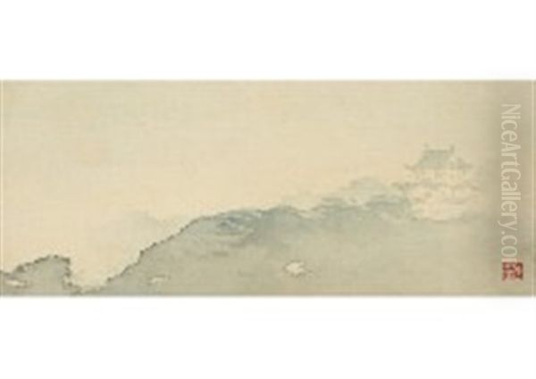 Ancient Castle Oil Painting by Seiho Takeuchi