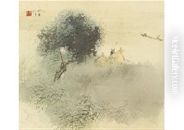 Suigo Oil Painting by Seiho Takeuchi