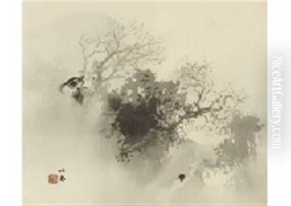 Ink Landscape Oil Painting by Seiho Takeuchi