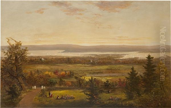 Autumn Along The Hudson Oil Painting by Jesse Talbot