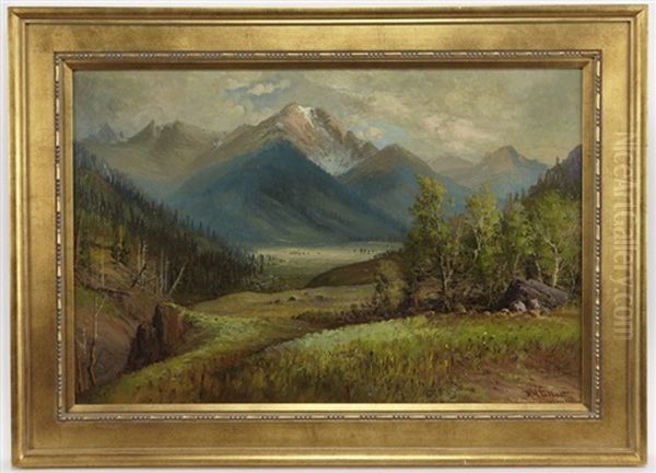 Untitled - Alpine Landscape Oil Painting by Richard H. Tallant