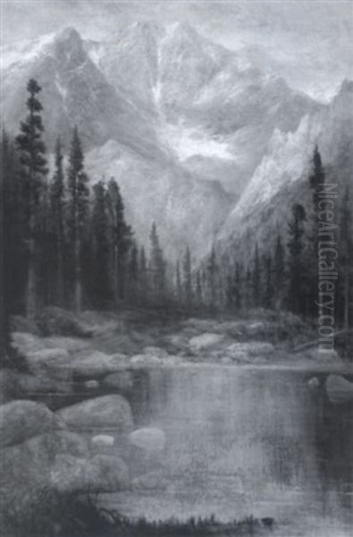 Colorado Mountain Lake Oil Painting by Richard H. Tallant