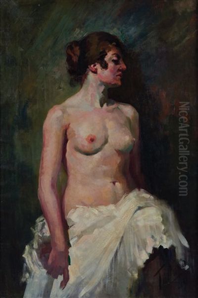 Nudo Oil Painting by Cesare Tallone