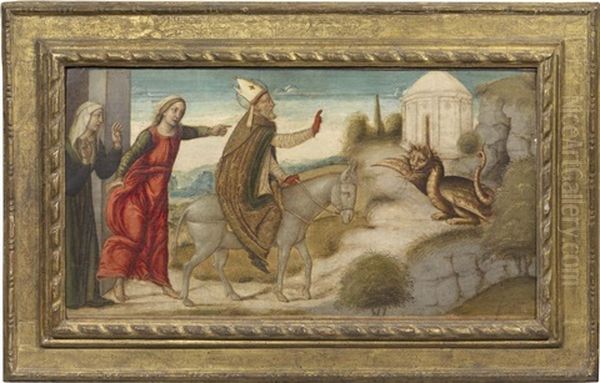 San Donato E Il Drago Oil Painting by Vincenzo di Benedetto Tamagni