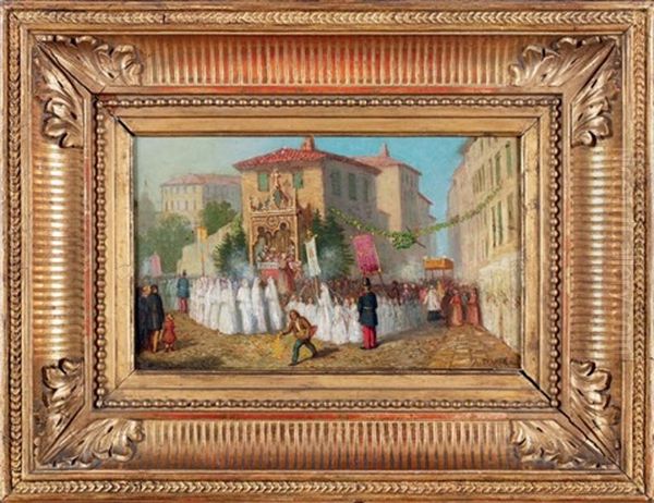 La Fete-dieu Oil Painting by Claude-Auguste Tamisier