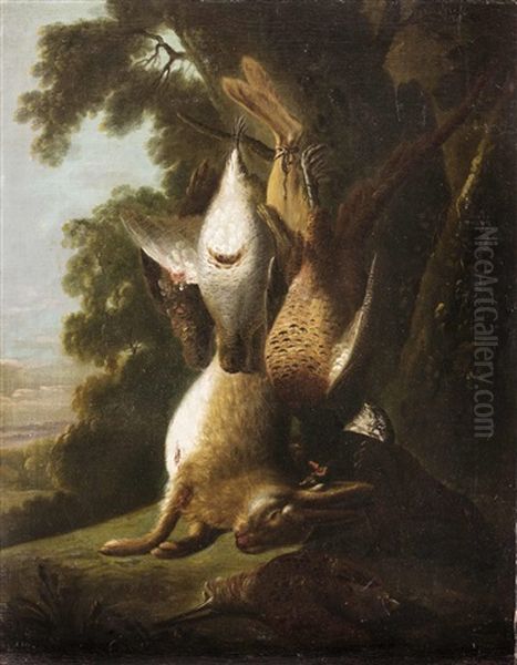 Jagdstillleben Mit Hase, Rebhuhn Und Fasan Oil Painting by Franz Werner von Tamm