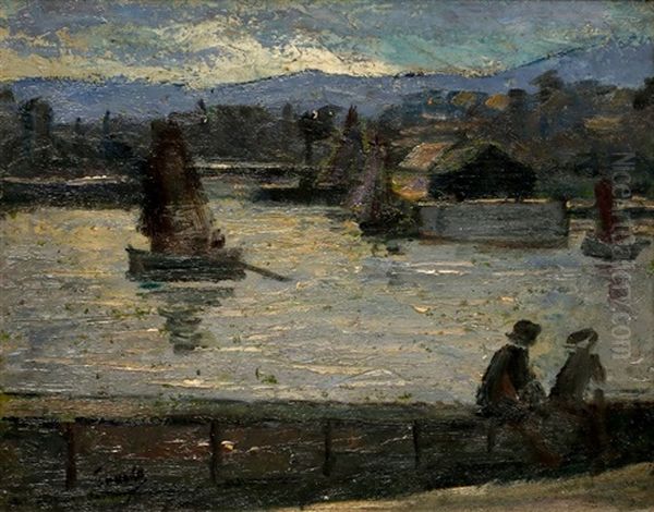 Evening On The River Oil Painting by Yasushi Tanaka