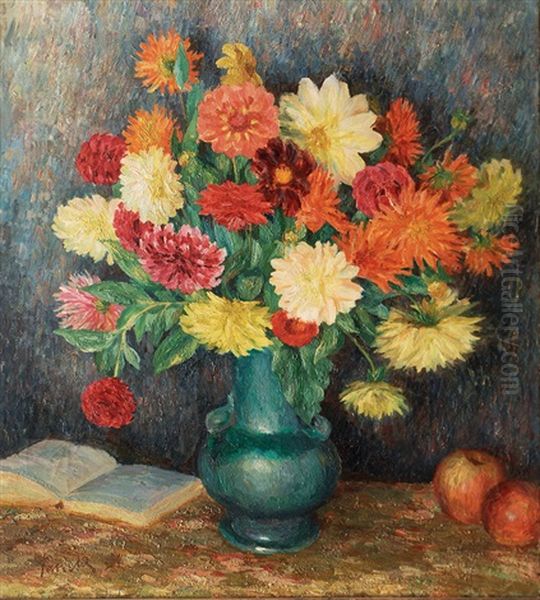 Flower Still Life Oil Painting by Walter Tanck