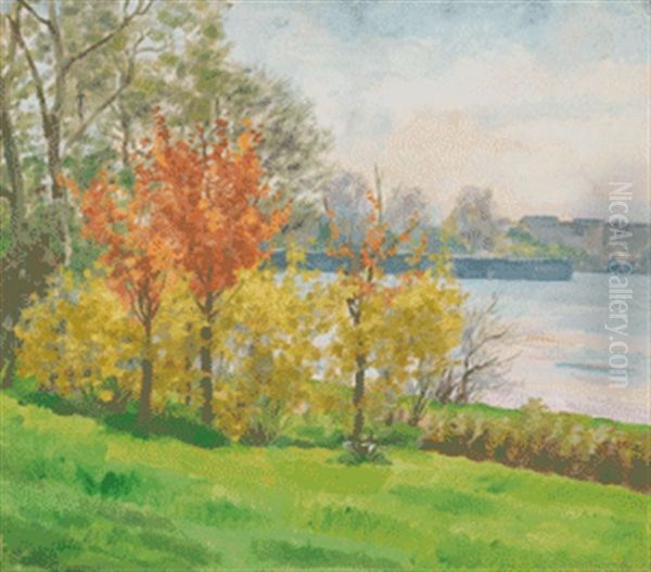 An Der Alster Oil Painting by Walter Tanck