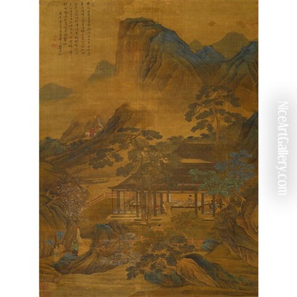 Mountain Gathering Of Officials Oil Painting by  Tang Yin