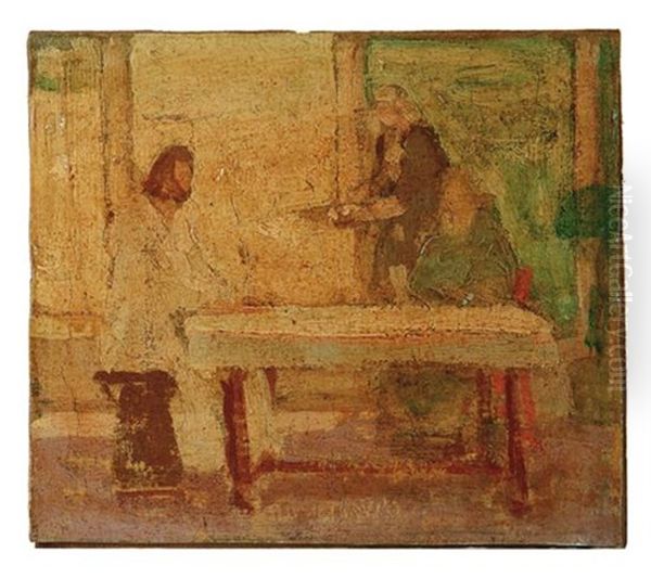 Study For Christ At The Home Of Mary And Martha Oil Painting by Henry Ossawa Tanner