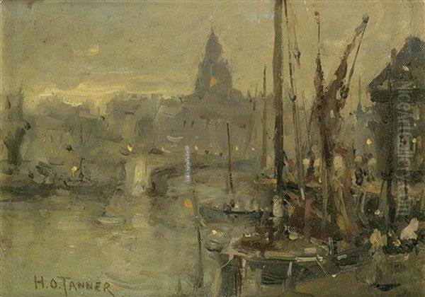 Untitled (view Of The Seine) Oil Painting by Henry Ossawa Tanner