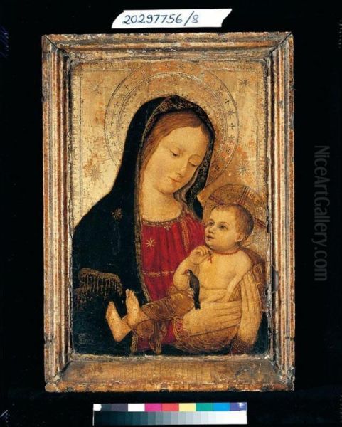 The Madonna And Child, With A Goldfinch Oil Painting by Ludovico Brea