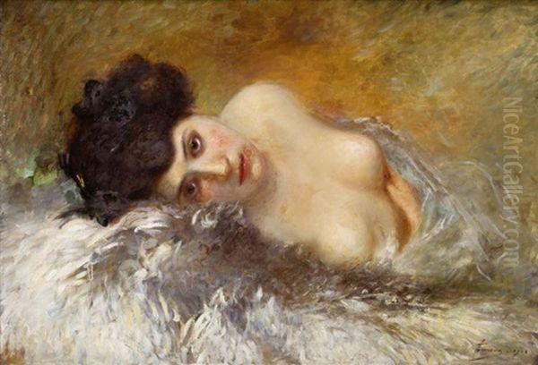 Femme Allongee Oil Painting by Henri Adrien Tanoux